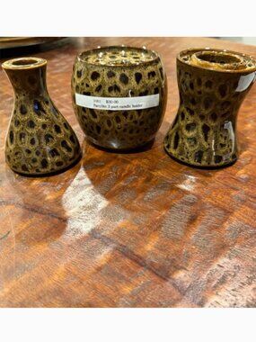 Leopard Pattern Candle Holder - 3 piece set
